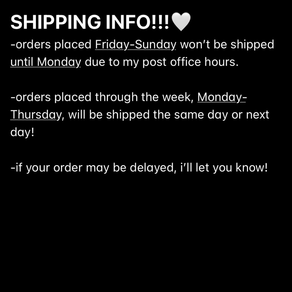 shipping info :)